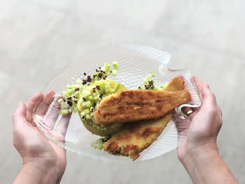 Sliptongetjes met knolselderpuree.webp