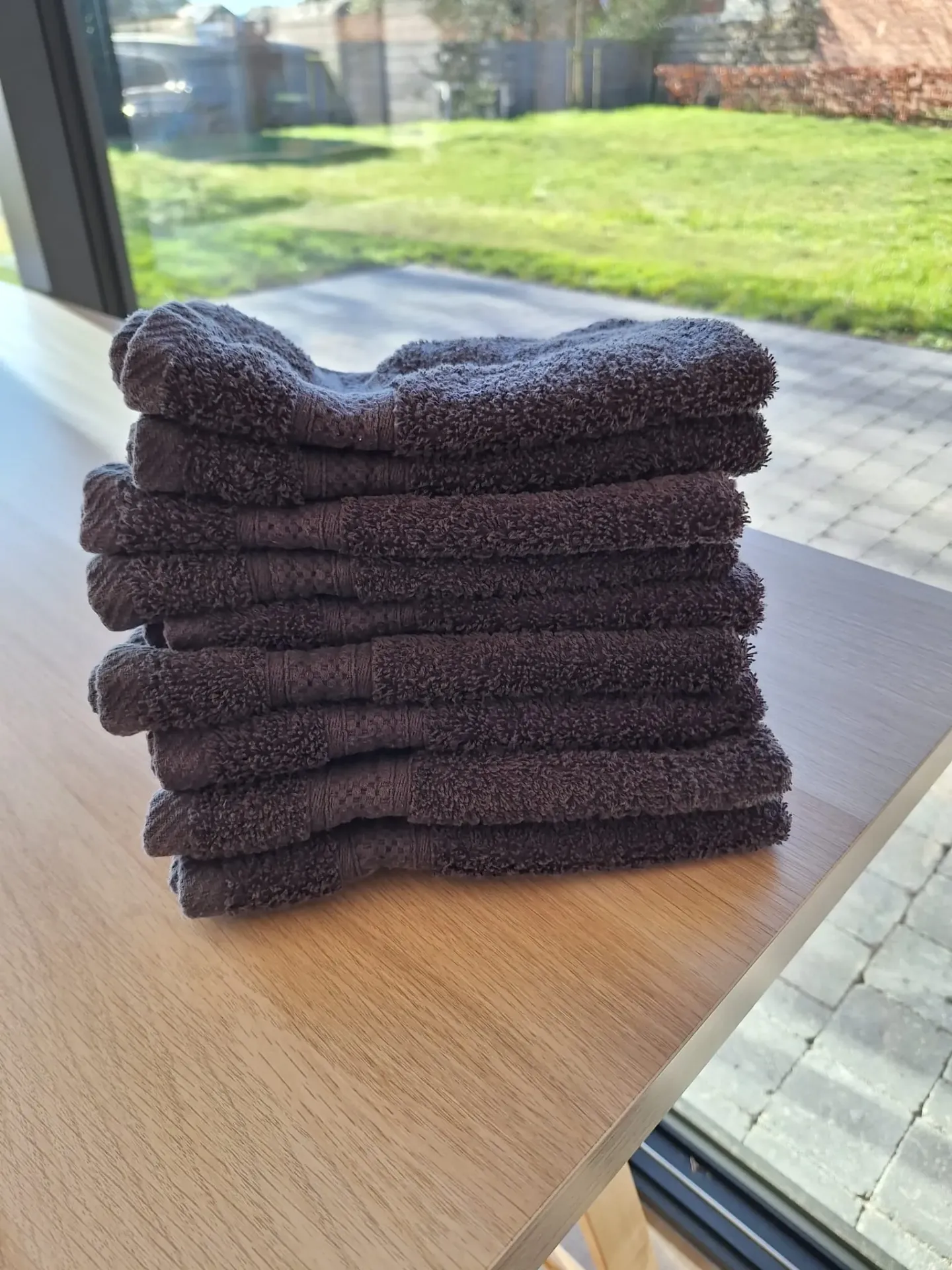 Set van 9 gastendoekjes grijs